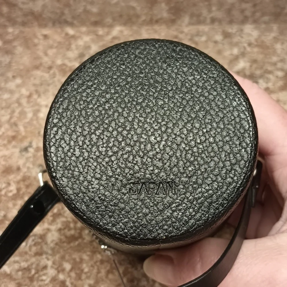 Soligor Vintage Ribbed Leather Camera Zip Lens Carry Case Japan